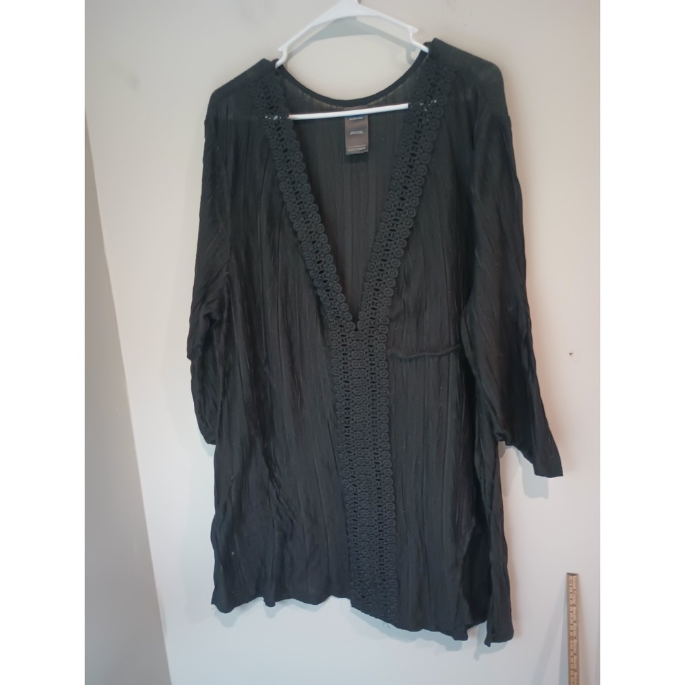 Catalina Black Lace Beach Cover-Up, Size 3X (22W- 24W) Whimsygoth Boho, Beach
